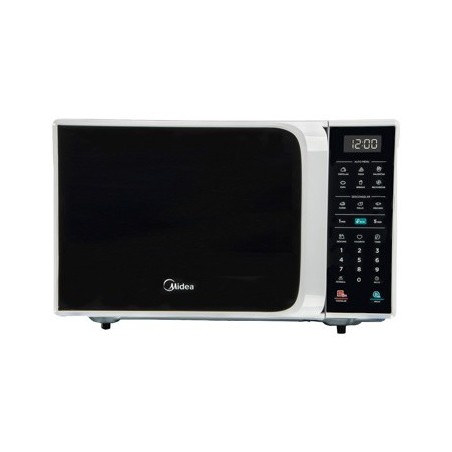 Midea microondas 1.1pc puerta negra gabinete blanco MMDV11S2DW-CA